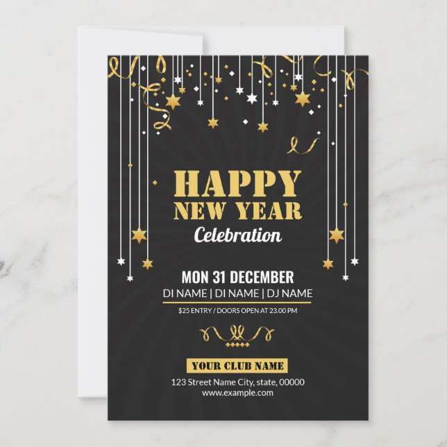 Invitación Volante Feliz Año Nuevo (Anverso)