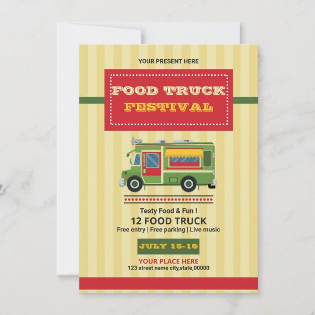 Invitación Volante Fiesta de Camión Alimenticio (Anverso)
