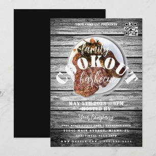 Invitación Volante Fiesta de eventos de carne barbacoa de coc