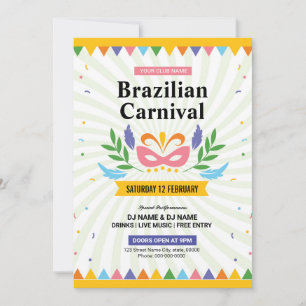 Invitación Volante Fiesta del Carnaval de Brasil