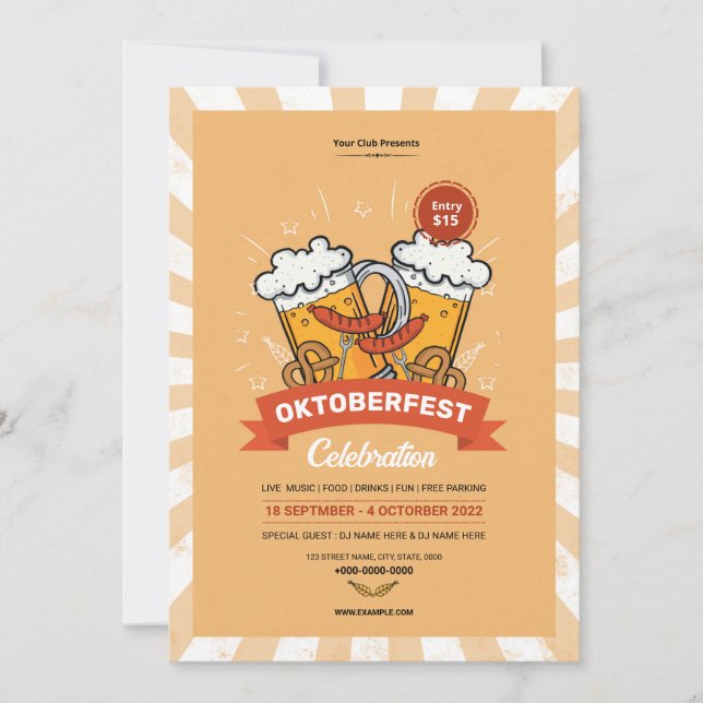 Invitación Volante/Invitación del Fiesta de Oktoberfest (Anverso)