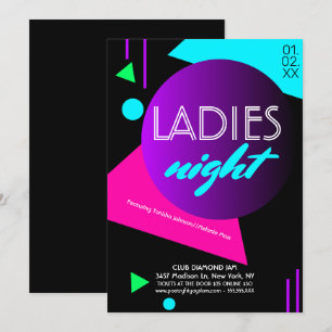 Invitación Volante promocional para damas del club nocturno f
