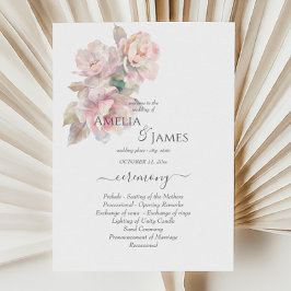 Invitación Volante romántico de la ceremonia de Boda de flore