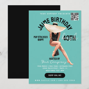Invitación Volantes de estilo club para evento de cumpleaños 
