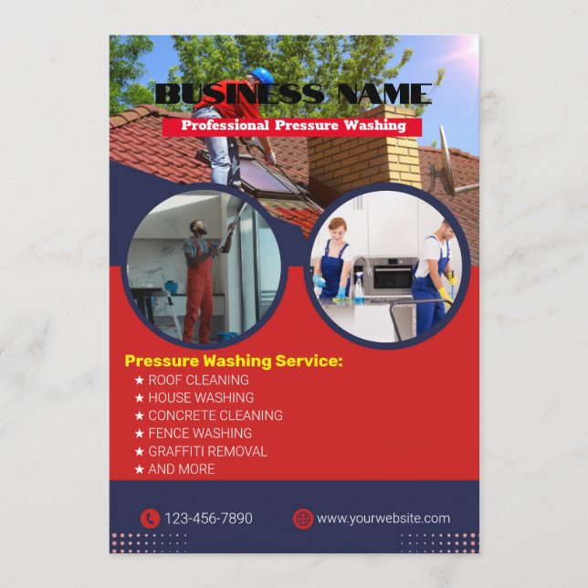 Invitación Volantes de lavado de presión fotográfica editable (Anverso)