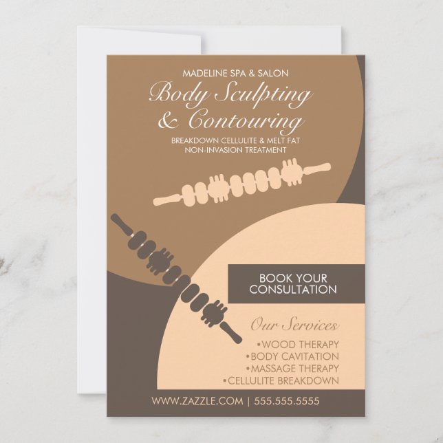 Invitación Volantes de Masaje de Modelado Corporal (Anverso)