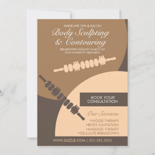 Invitación Volantes de Masaje de Modelado Corporal