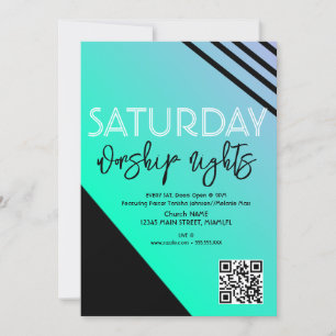 Invitación Volantes de noches de adoración en la iglesia para