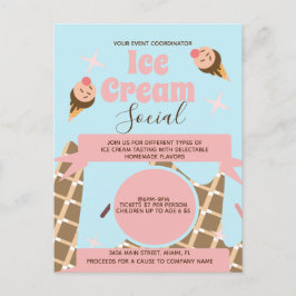 Invitación Volantes Sociales de Cono de Helado Ret