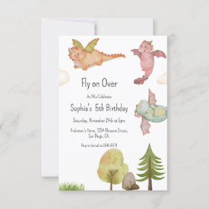 Invitación Volar sobre los dinosaurios Cumpleaños