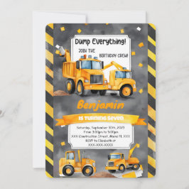 Invitación Volcar cada cosa es cumpleaños de la construcción