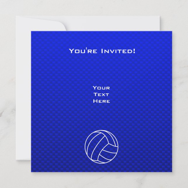 Invitación Voleibol azul profundo (Anverso)