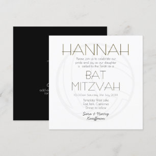 Invitación Voleibol moderno de oro blanco negro MITZVAH