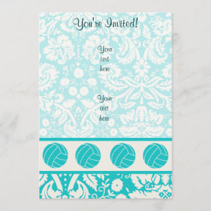 Invitación Voleibol verde azulado