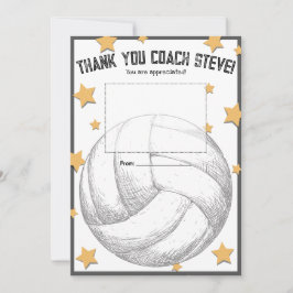 Invitación Volleyball coach gift card holder thank you
