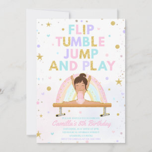 Invitación Voltereta Salto Gimnasia y Juego Gimnasia para Pre