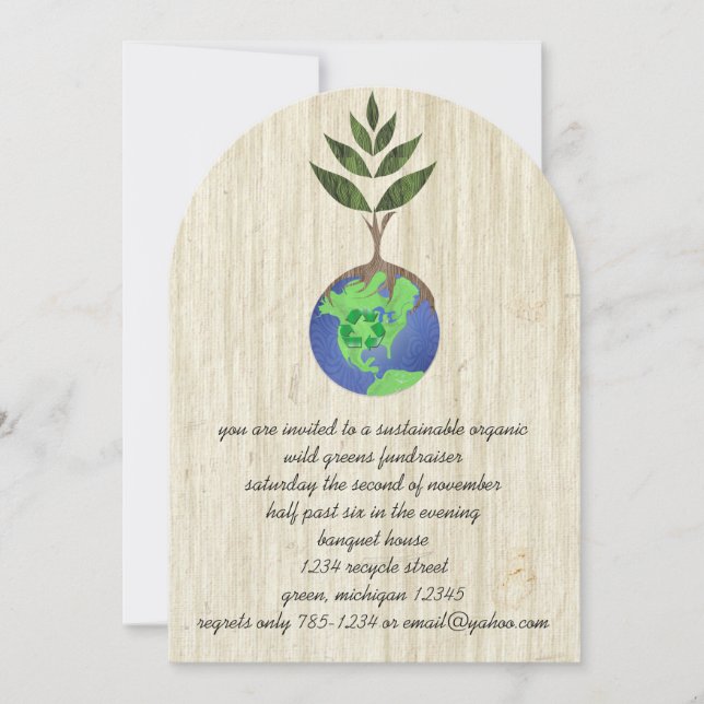 Invitación Volver a usar ReDuce ReCycle (Anverso)