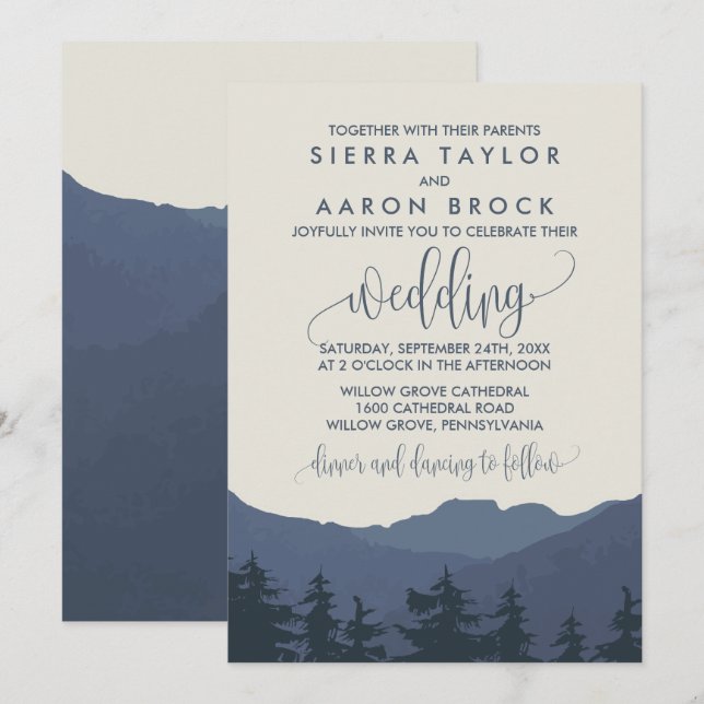 Invitación Volver al Boda de las montañas (Anverso / Reverso)