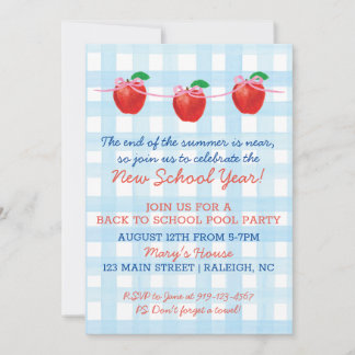 Invitación Volver al Fiesta de la piscina escolar