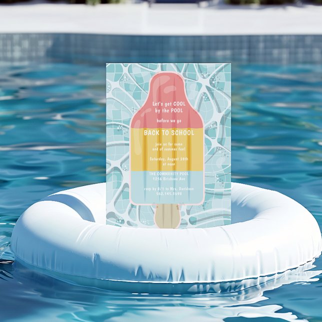 Invitación Volver al Fiesta de la piscina escolar (Subido por el creador)