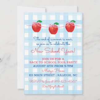 Invitación Volver al Fiesta de la piscina escolar