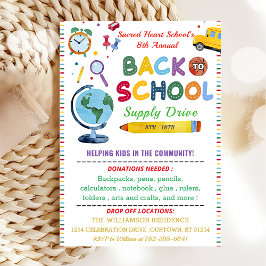 Invitación Volver al Fiesta de la unidad de suministro escola