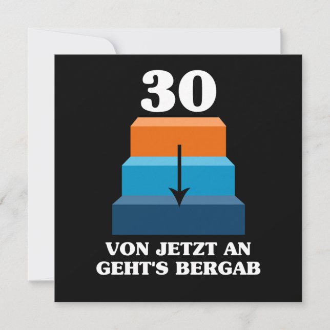Invitación Von Jetzt An Gehts Bergab 1990 30 º regalo de cump (Anverso)