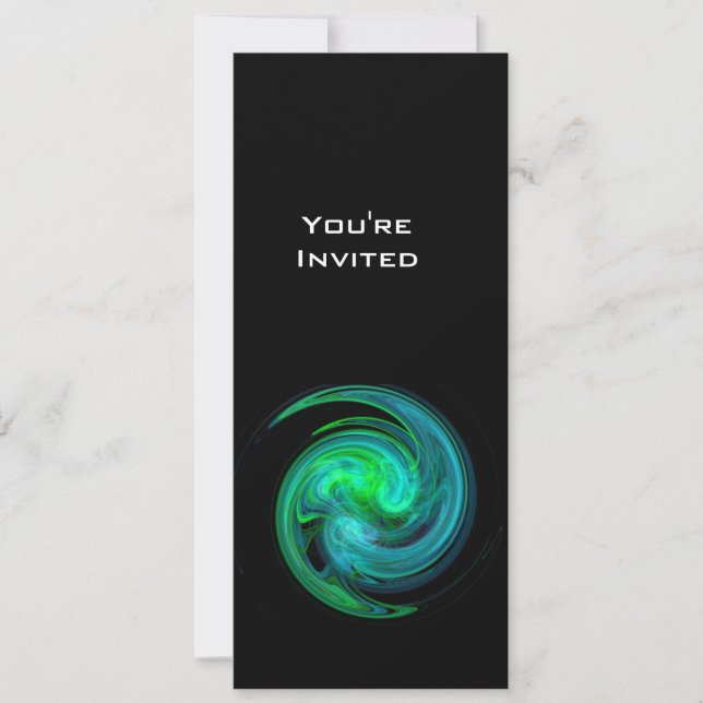 Invitación VORTEX azul brillante negro (Anverso)