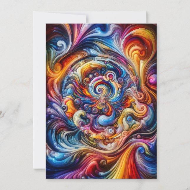 Invitación Vórtice de color dinámico (Anverso)