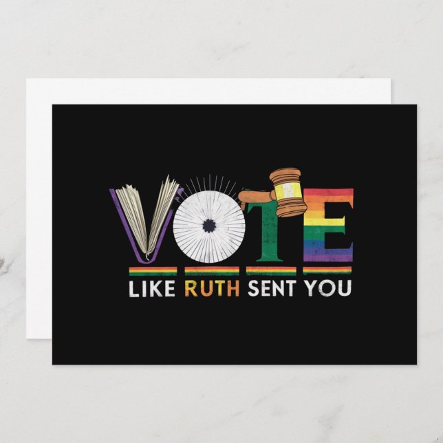 Invitación Votar Como Ruth Te Envió El Orgullo Gavel Feminist (Anverso / Reverso)