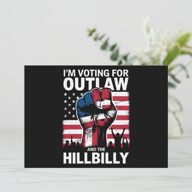 Invitación Votaré por el ilegal y el Hillbilly 2024 U (Anverso de pie)