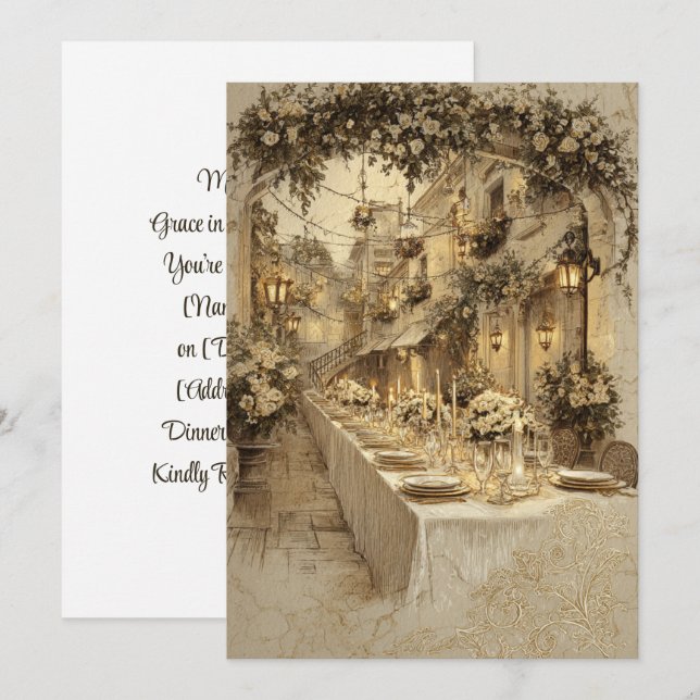 Invitación Votos anegados | Stone Grace (Anverso / Reverso)