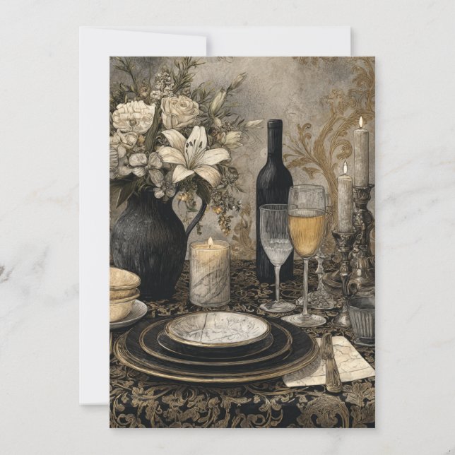 Invitación Votos anegados | Tierra elegante (Anverso)