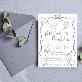 Invitación Votos caprichosos | Doodle dibujado a mano | Brida