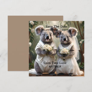Invitación "Votos evergreen: Un Boda de Koala en blanco"