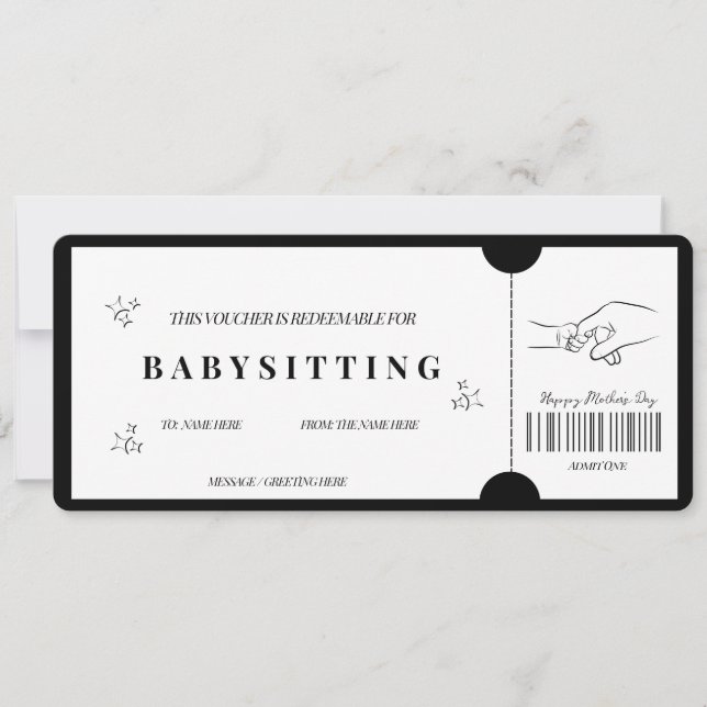 Invitación Voucher de canguro Minimalista audaz (Anverso)