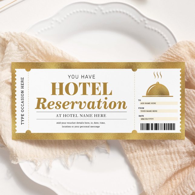 Invitación Voucher de estadía de reserva de hotel Gold (Subido por el creador)