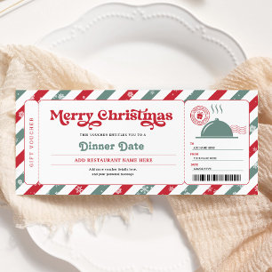 Invitación Voucher de Navidad para Cena Nocturna en Restauran