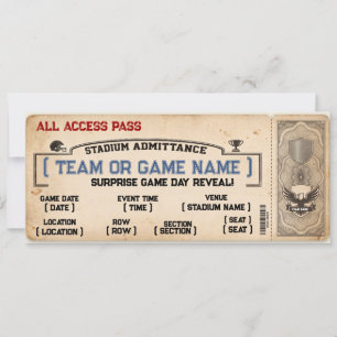 Invitación Voucher de regalo de entrada para estadio deportiv