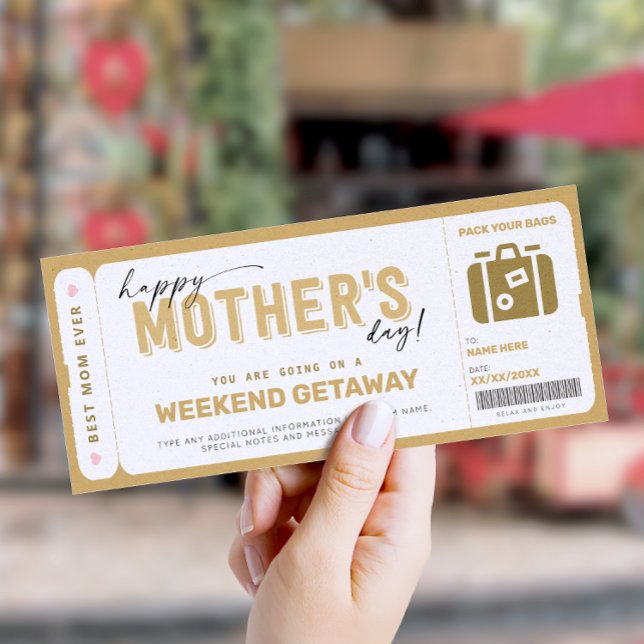 Invitación Voucher del fin de semana de la fiesta de la madre (Subido por el creador)