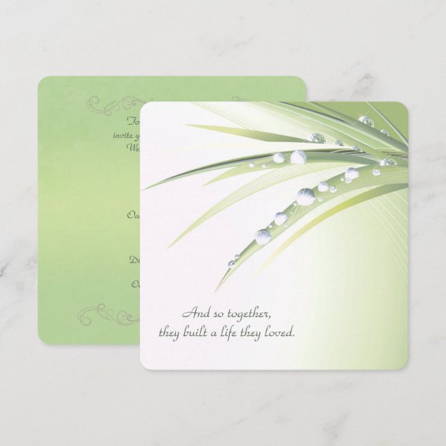 Invitación Vow Gotas de rocío Boda de renovación (Anverso / Reverso)