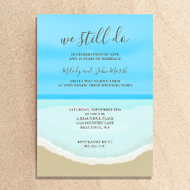 Invitación Vow Renewal Boda Watercolor Beach