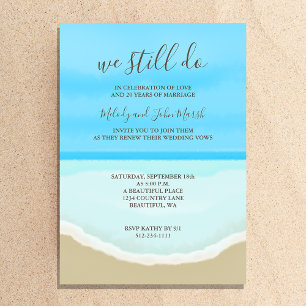 Invitación Vow Renewal Boda Watercolor Beach