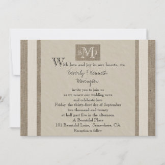 Invitación Vow Renewal Burlap Parchment Look
