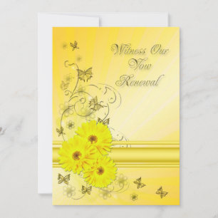 Invitación Vow renewal Invitation with yellow flower