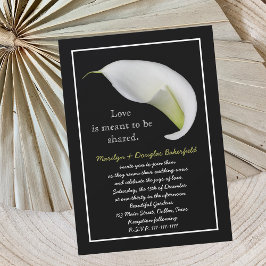 Invitación Vow Renewal White Lily sobre negro