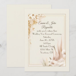 Invitación Vow Renewar Boda Marco floral