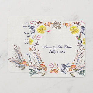 Invitación Vow Renovación acuarela borde floral