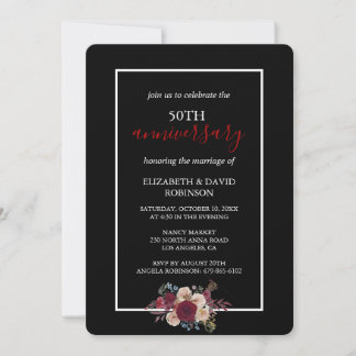Invitación Vow renovación flores 50 aniversario boda