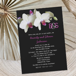 Invitación Vow Renovación Orquídeas Amarillas Florales y Mono